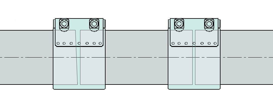 左右のストラブカップリングで接続すれば改修作業の完了です